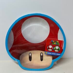NEW Super Mario Nintendo Birthday Party Supplies Toadstool 8 Dessert Plates